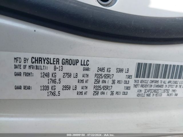3C4PDCAB2ET118792 Dodge JOURNEY SE