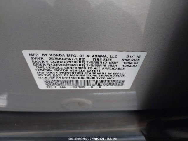 5FRYD4H46FB031638 Acura Mdx Technology Package