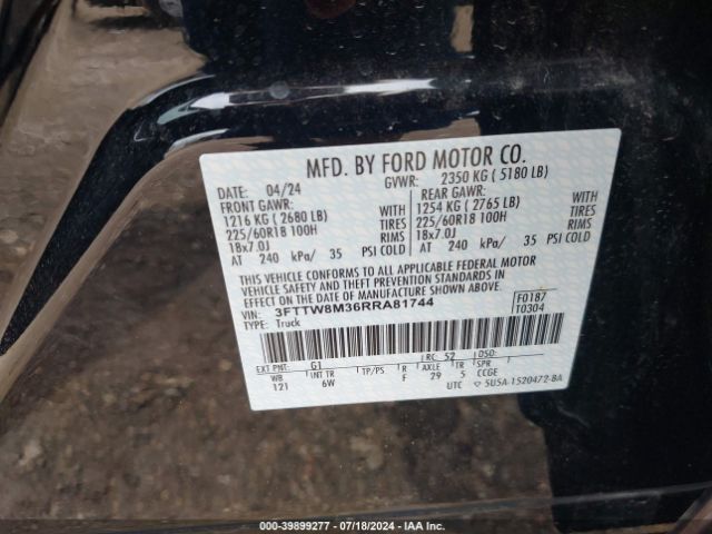3FTTW8M36RRA81744 Ford Maverick Lariat