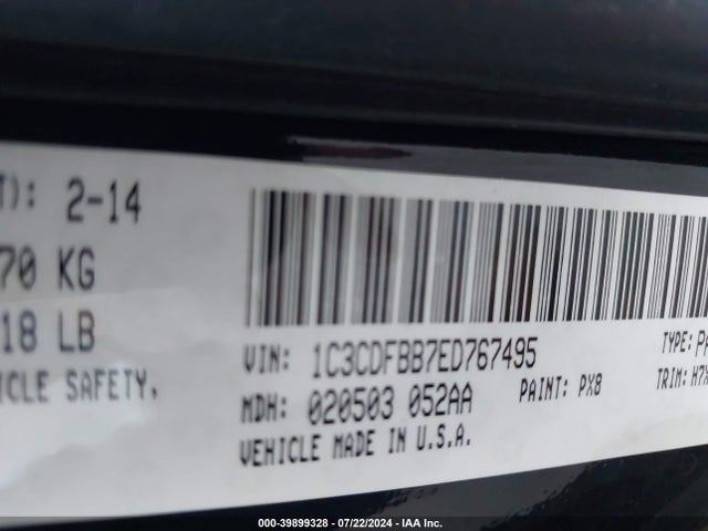 Dodge DART SXT 2014 1C3CDFBB7ED767495 Image 9