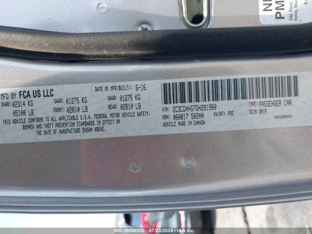 2C3CDXHG7GH291960 Dodge Charger Sxt
