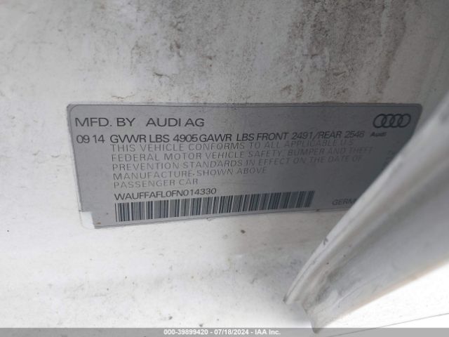 WAUFFAFL0FN014330 Audi A4 2.0t Premium