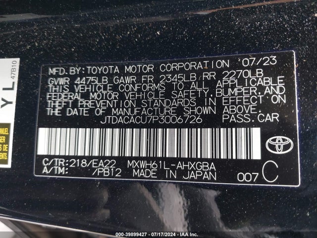 Toyota Prius Prime Xse 2023 JTDACACU7P3006726 Image 9