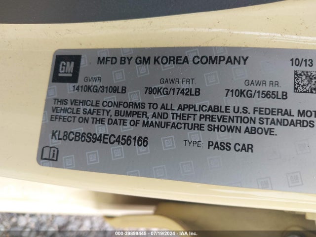 Chevrolet Spark Ls Auto 2014 KL8CB6S94EC456166 Image 9