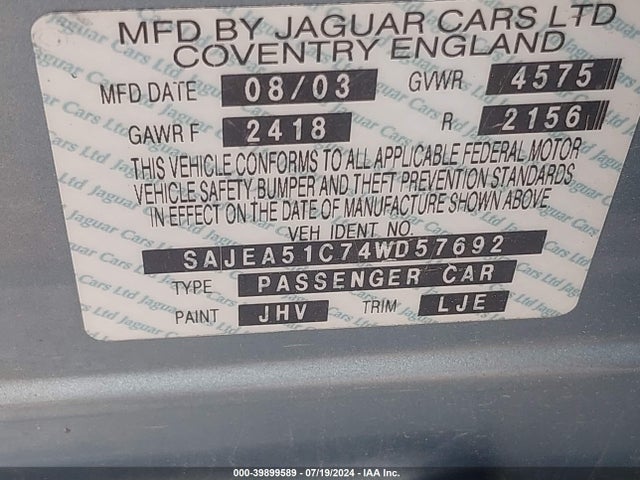 2004 JAGUAR X-TYPE SAJEA51C74WD57692 Photo 8