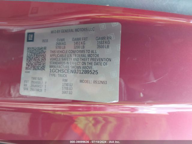 1GCHSCEN0J1289525 Chevrolet Colorado Lt