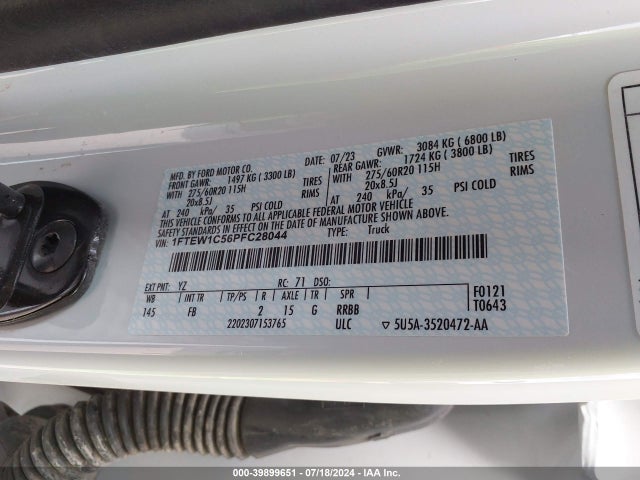 Ford F-150 Xlt 2023 1FTEW1C56PFC28044 Image 9
