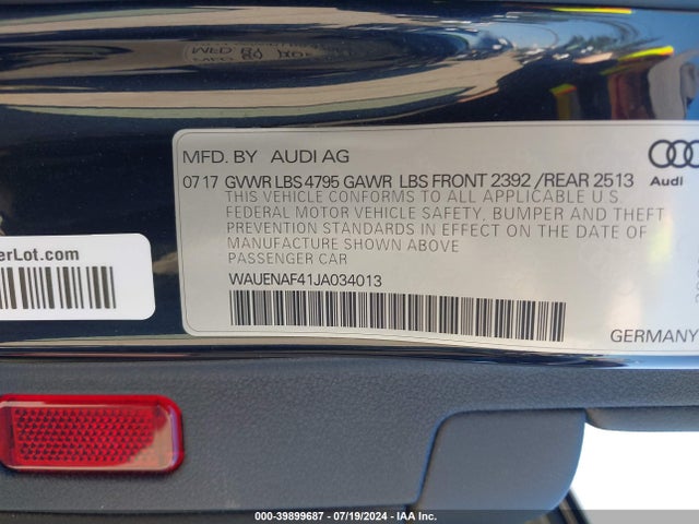 WAUENAF41JA034013 Audi A4 2.0t Premium/2.0t Tech Premium