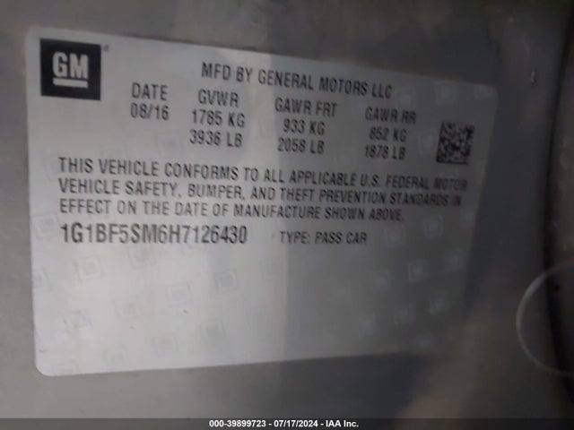Chevrolet Cruze Premier Auto 2017 1G1BF5SM6H7126430 Image 9