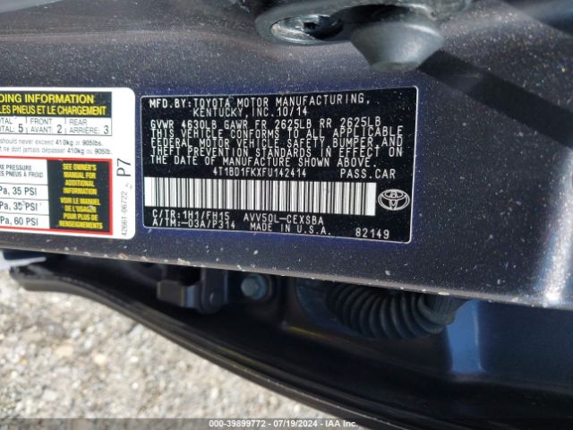 4T1BD1FKXFU142414 Toyota Camry Hybrid Se