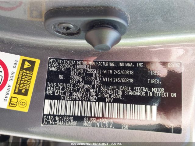 5TDBZRFH7HS471667 Toyota Highlander Le