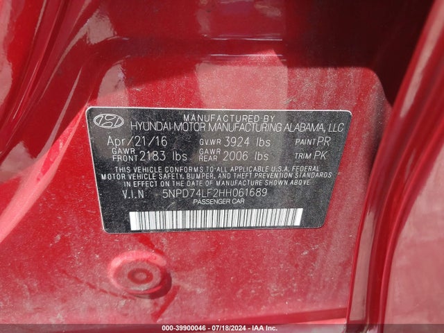Hyundai ELANTRA SE 2017 5NPD74LF2HH061689 Image 9