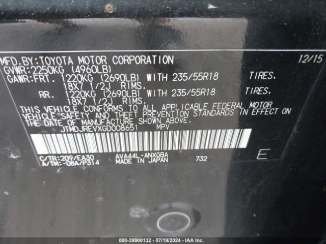 JTMDJREVXGD008651 Toyota Rav4 Hybrid Limited
