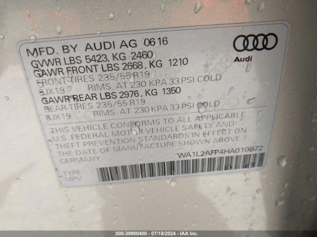 WA1L2AFP4HA010872 Audi Q5 2.0t Premium