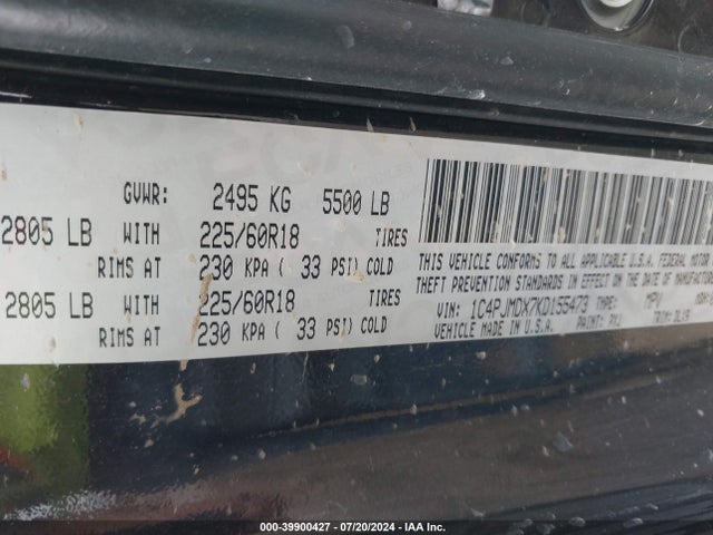 Jeep Cherokee Limited 4x4 2019 1C4PJMDX7KD155473 Image 9