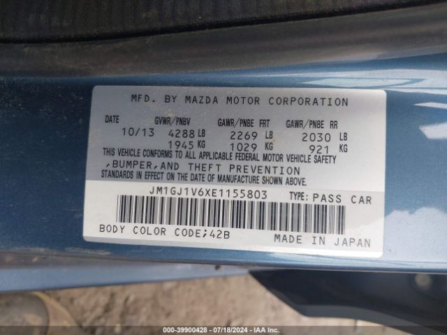 JM1GJ1V6XE1155803 Mazda Mazda6 I Touring
