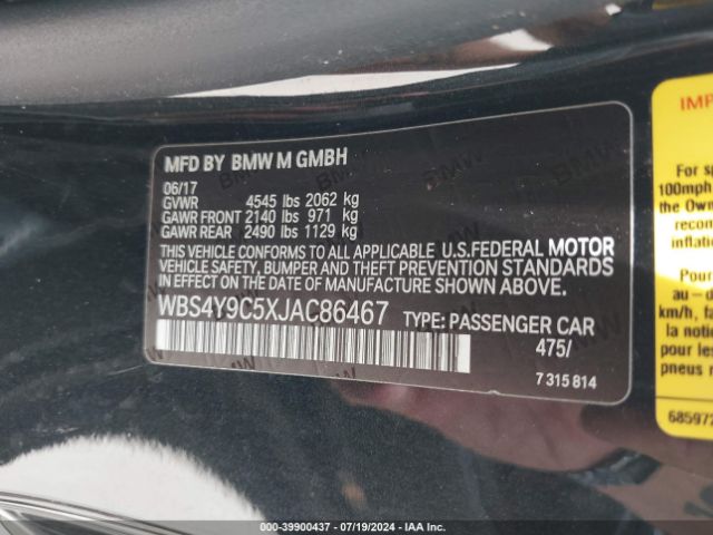 WBS4Y9C5XJAC86467 BMW M4