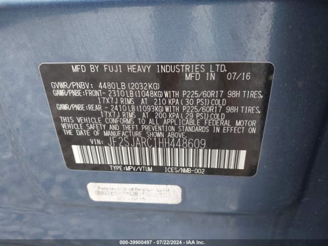 JF2SJARC1HH448609 Subaru Forester 2.5i Limited