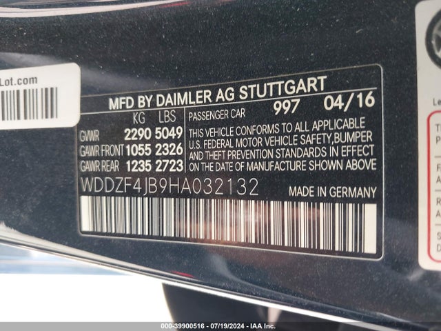 WDDZF4JB9HA032132 Mercedes-Benz E 300