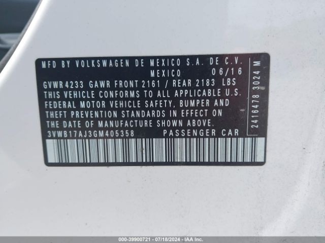 3VWB17AJ3GM405358 Volkswagen Jetta 1.8t Sport