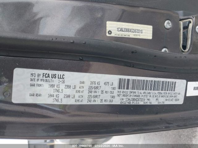 1C4NJDBBXGD672210 Jeep Compass Sport