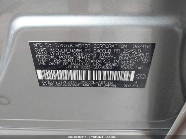 JTHBF1D23F5079263 Lexus IS 250