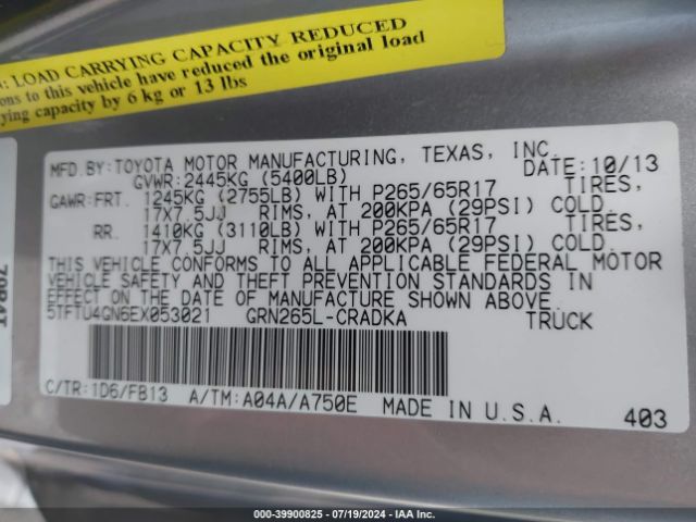 5TFTU4GN6EX053021 Toyota Tacoma Prerunner V6