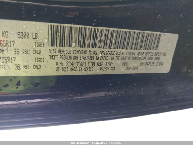 Dodge JOURNEY SE 2018 3C4PDCAB1JT381852 Image 9