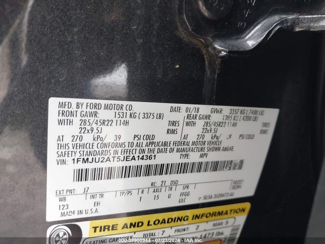 Ford Expedition Limited 2018 1FMJU2AT5JEA14361 Image 9