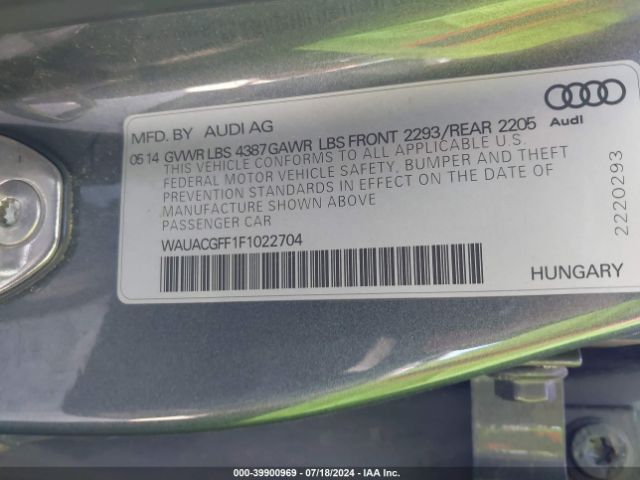 WAUACGFF1F1022704 Audi A3 1.8t Premium