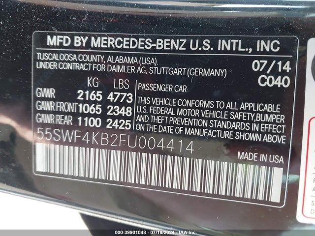 Mercedes-Benz C 300 4matic/luxury 4matic/sport 4matic 2015 55SWF4KB2FU004414 Image 9