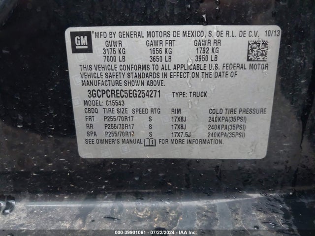 Chevrolet Silverado 1500 1lt 2014 3GCPCREC5EG254271 Image 9