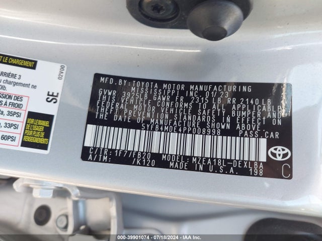 Toyota COROLLA LE 2023 5YFB4MDE4PP008998 Image 9