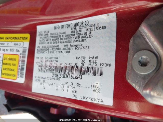 Lincoln MKZ 2019 3LN6L5LU3KR605643 Image 21