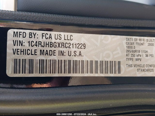 1C4RJHBGXRC211229 Jeep Grand Cherokee Limited 4x4