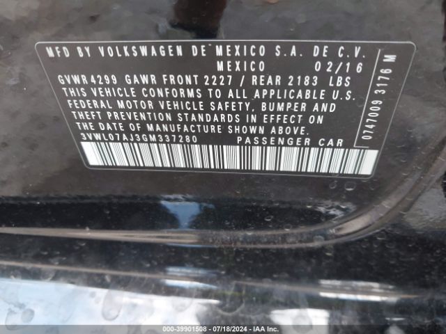 3VWL07AJ3GM337280 Volkswagen Jetta 1.8t Sel