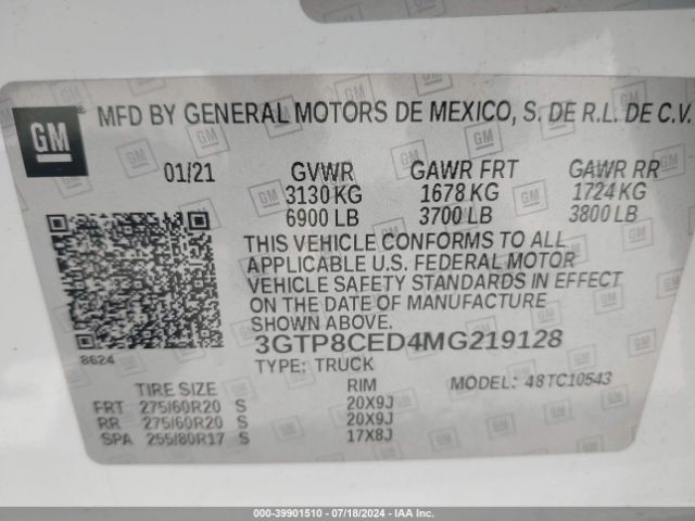3GTP8CED4MG219128 GMC Sierra 1500 2wd  Short Box Elevation