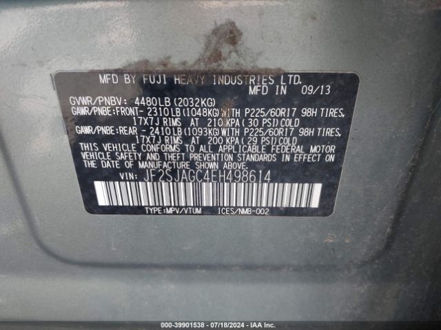 JF2SJAGC4EH498614 Subaru Forester 2.5i Premium
