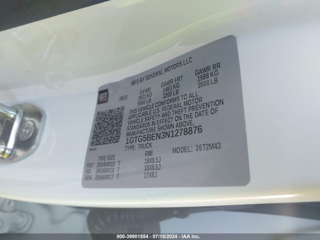 1GTG5BEN3N1278876 GMC Canyon 2wd  Short Box Elevation Standard