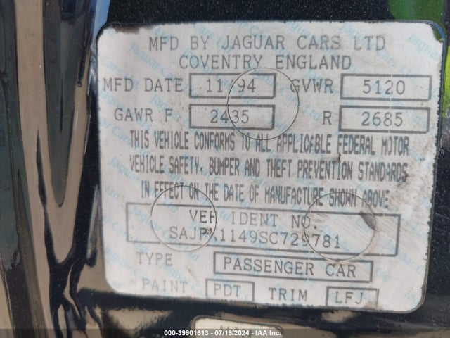 1995 JAGUAR XJR SAJPX1149SC729781 Photo 8
