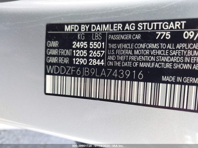 WDDZF6JB9LA743916 Mercedes-Benz E 450 4matic