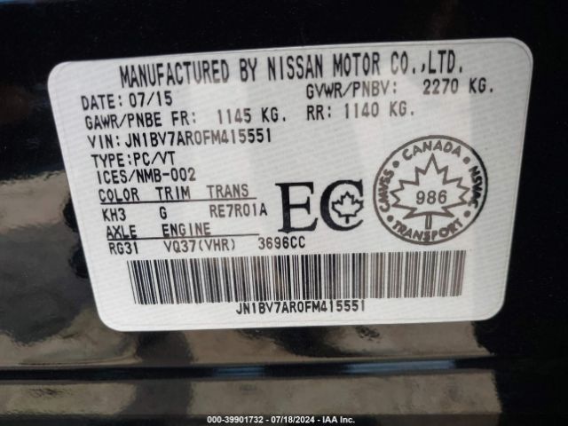 JN1BV7AR0FM415551 Infiniti Q50 Premium/sport