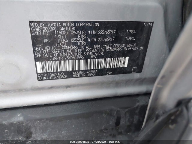 Toyota Rav4 Xle 2019 JTMP1RFV3KD501995 Image 9