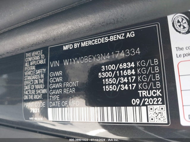 W1YV0BEY3N4174334 Mercedes-Benz m274