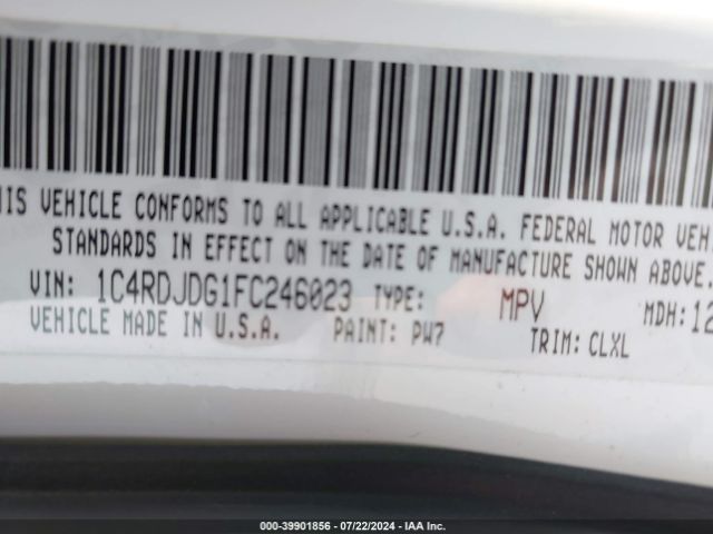 1C4RDJDG1FC246023 Dodge DURANGO LIMITED