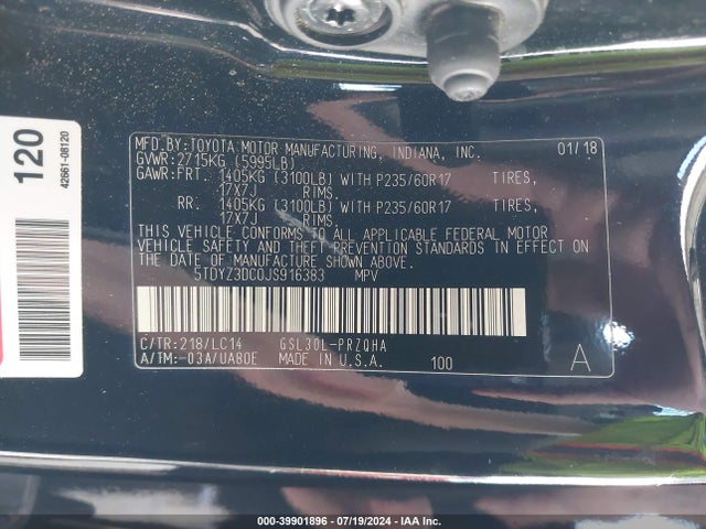 Toyota Sienna Xle 8 Passenger 2018 5TDYZ3DC0JS916383 Image 9