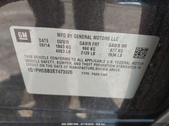 1G1PH5SB2E7473926 Chevrolet Cruze Eco Auto