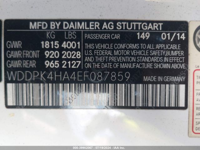 WDDPK4HA4EF087859 Mercedes-Benz SLK 250