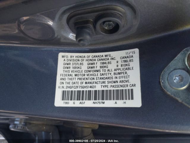 2HGFC2F75GH514631 Honda CIVIC EX