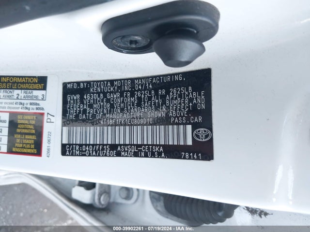 Toyota CAMRY SE 2014 4T1BF1FK1EU809010 Image 9
